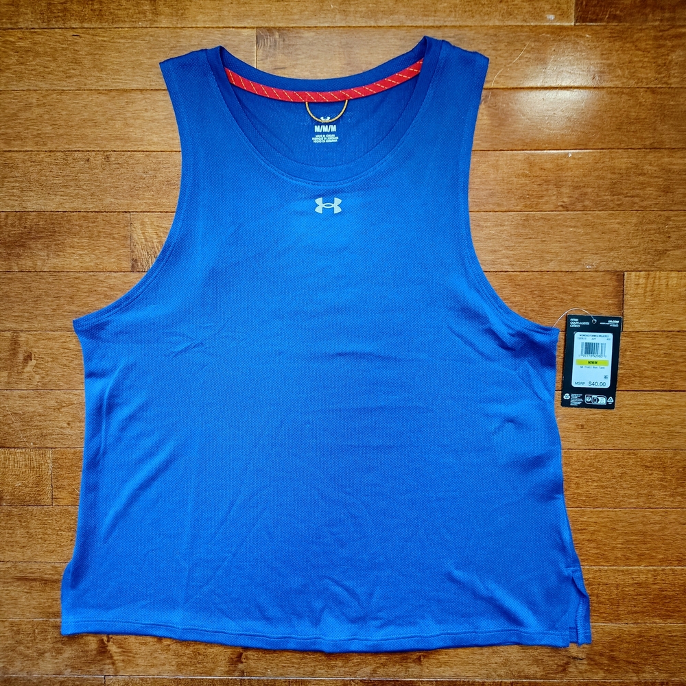 NWT Under Armour Trail Run Tank Blue Sleeveless Workout Top M
